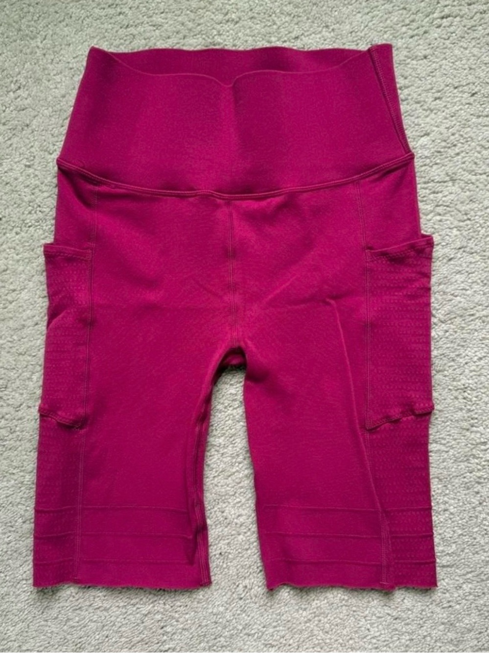 Fabletics High-Waist Hot Pink Shorts with Side Pockets